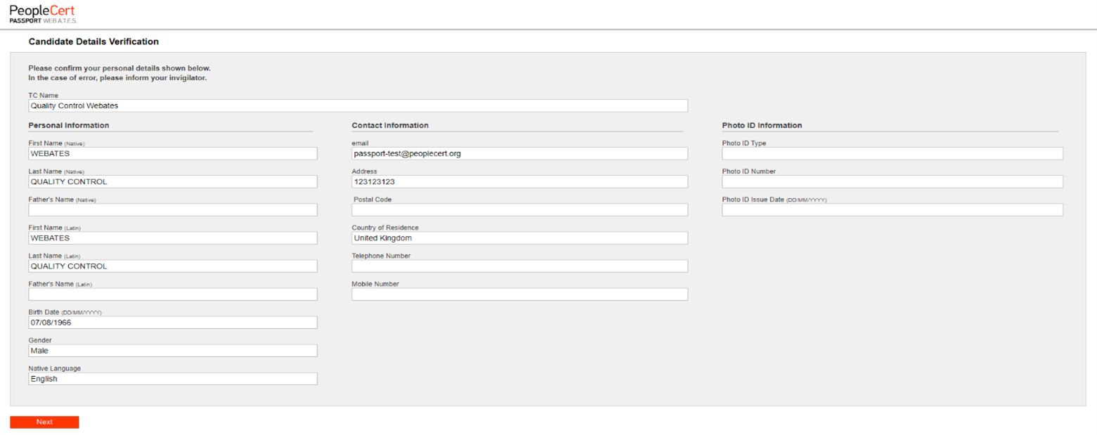 Candidates Details Validation