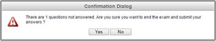 End exam confirmation message